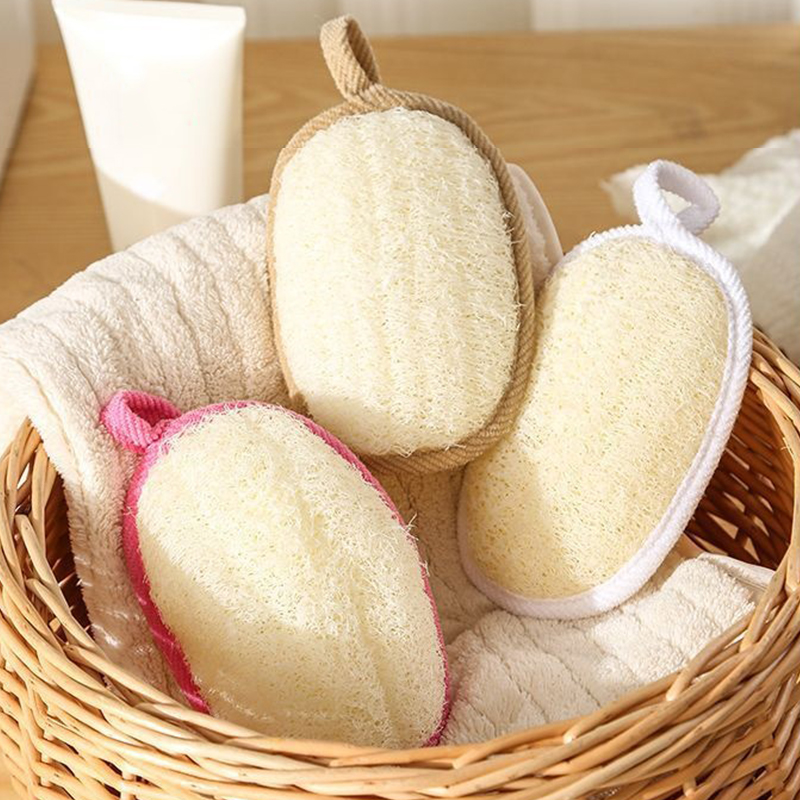 Body Loofah Natural - ฟองน้ำใยบวบธรรมชาติที่เป็นมิตรกับสิ่งแวดล้อม 1 ชิ้น - แปรงขัดผิวนุ่มสำหรับอาบน้ำ |