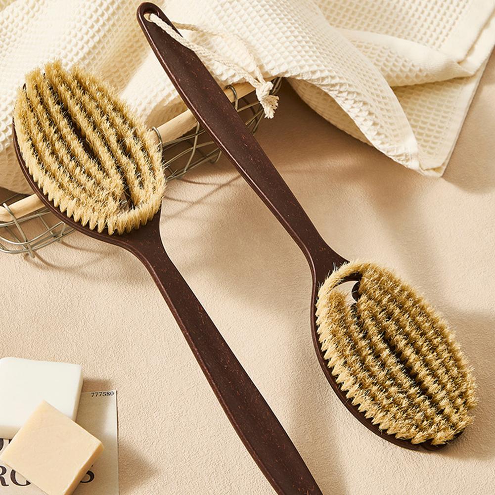 Dry Brush Body - แปรงขัดหลังด้ามยาวสำหรับอาบน้ำ ขนแปรงนุ่มจากมะพร้าวธรรมชาติ สำหรับการขัดผิวแบบแห้ง ขัดผิว และดูแลผิว ช่วยเพิ่มการไหลเวียนโลหิต