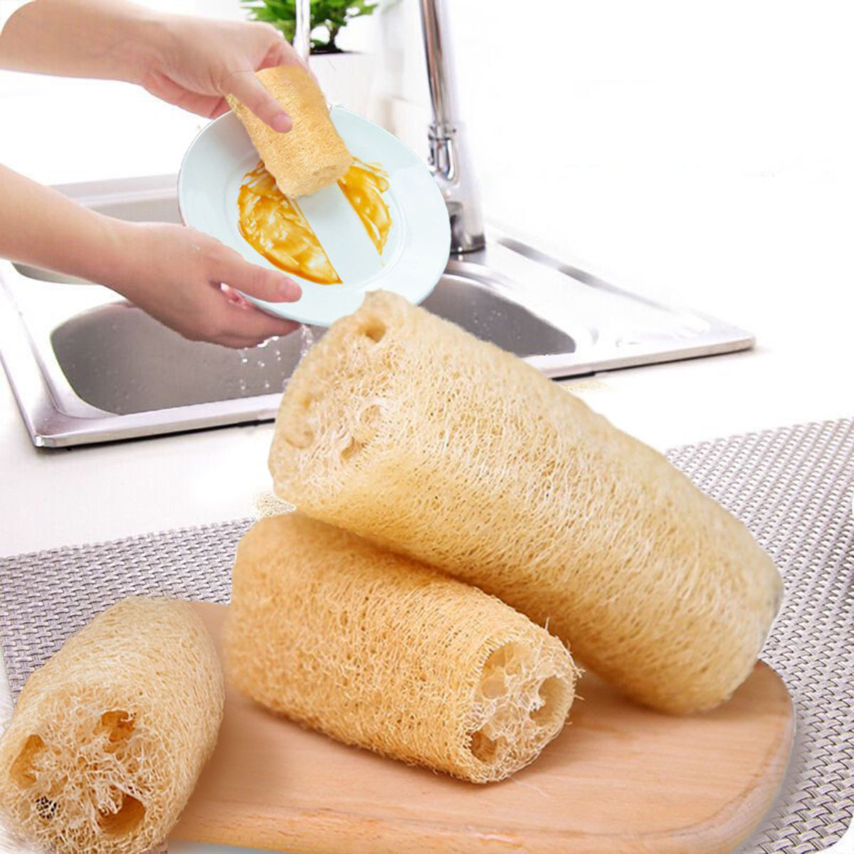 ฟองน้ำใยบวบธรรมชาติ 1 ชิ้น อุป - Body Loofah Natural บทวิจารณ์และราคา